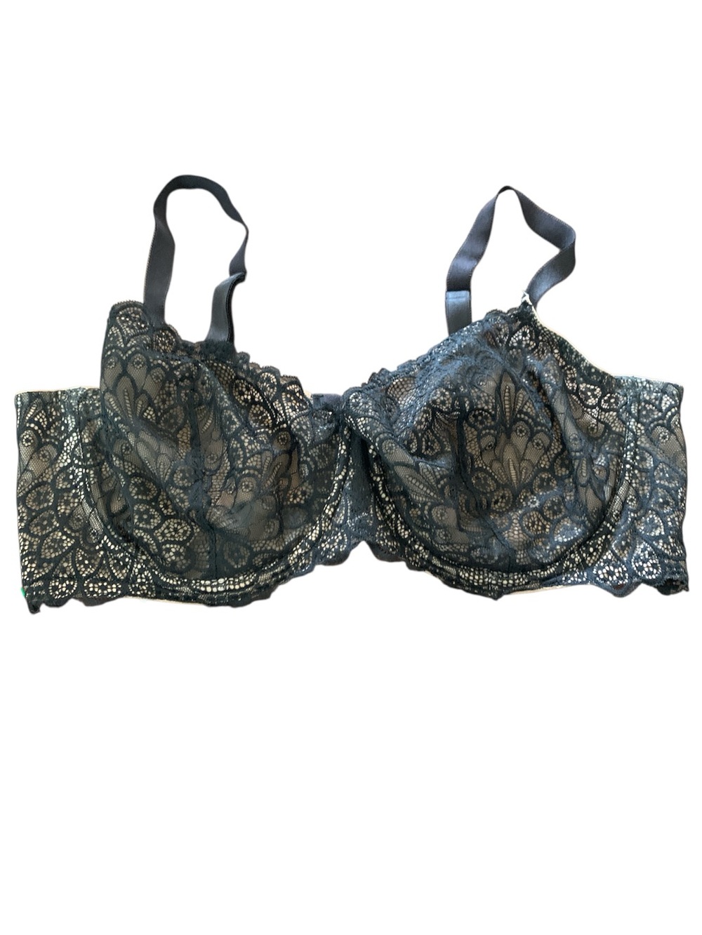 Torrid Curve Lace Bra 44DD Black and Nude
